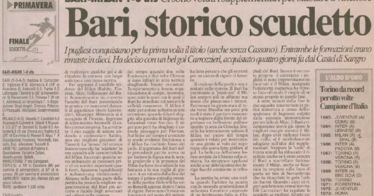Squalifiche, incidenti e infortuni: il destino maledetto di quel grande Bari Primavera